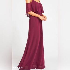 Show Me Your MuMu Caitlin ruffle maxi dress merlot xs